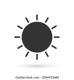 Grey Sun icon isolated on white background.  Vector