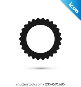 Grey Sun icon isolated on white background. Summer symbol. Good sunny day.  Vector Illustration