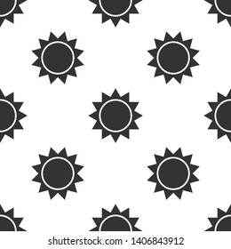 Grey Sun icon isolated seamless pattern on white background. Vector Illustration