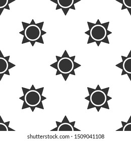 Grey Sun icon isolated seamless pattern on white background.  Vector Illustration