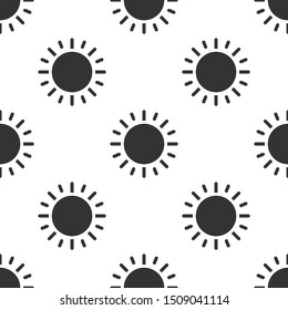 Grey Sun icon isolated seamless pattern on white background.  Vector Illustration
