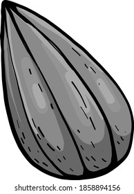 Grey sunflower seed, illustration, vector on white background