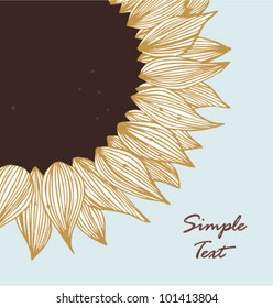 Grey sunflower text banner. Background for holidays, arts, crafts, cards, scrapbooks, setting table