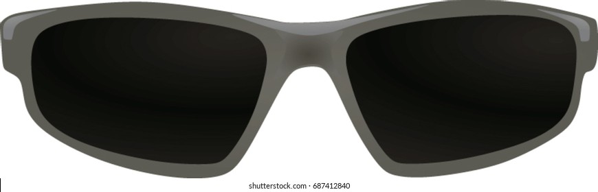 Grey sunglasses front side. vector illustration