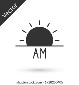 Grey Sunrise icon isolated on white background. Vector Illustration