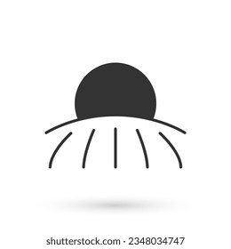 Grey Sunrise icon isolated on white background.  Vector