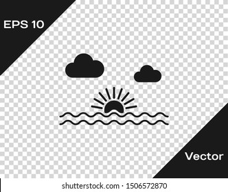 Grey Sunset icon isolated on transparent background.  Vector Illustration
