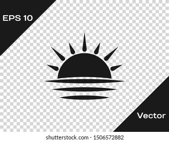 Grey Sunset icon isolated on transparent background.  Vector Illustration