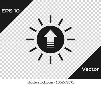 Grey Sunset icon isolated on transparent background.  Vector Illustration