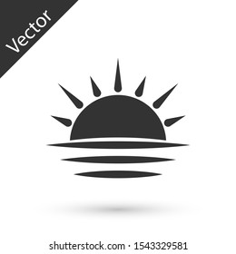 Grey Sunset icon isolated on white background.  Vector Illustration