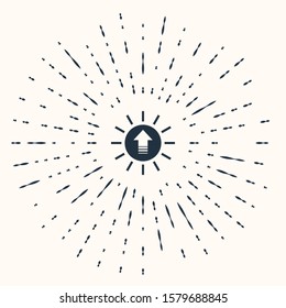 Grey Sunset icon isolated on beige background. Abstract circle random dots. Vector Illustration