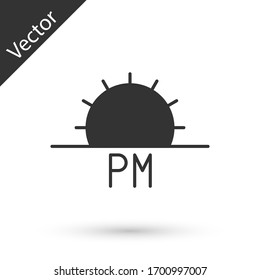 Grey Sunset icon isolated on white background. Vector Illustration