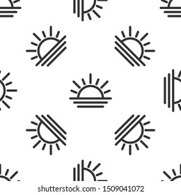 Grey Sunset icon isolated seamless pattern on white background.  Vector Illustration