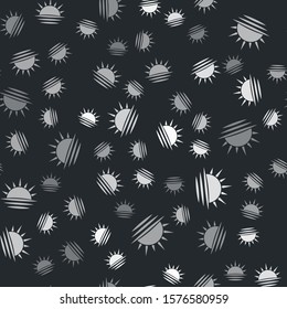 Grey Sunset icon isolated seamless pattern on black background.  Vector Illustration