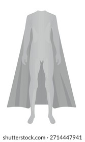 Traje de superhéroe gris. Ilustración vectorial