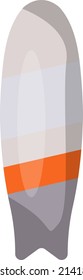 Grey surf board, illustration, vector on a white background.