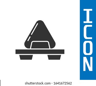 Grey Sushi on cutting board icon isolated on white background. Asian food sushi on wooden board.  Vector Illustration