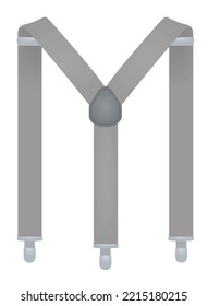 Grey suspenders on white background. vector illustration