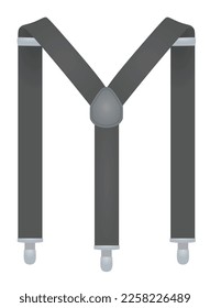 Grey suspenders on white background. vector illustration