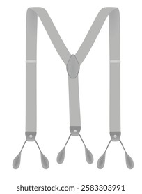 Grey suspenders on white background. vector illustration