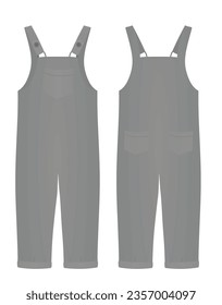 Grey suspenders pants. vector illustration