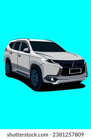 Grey SUV Car Modification Vector Art