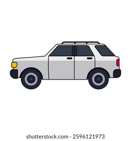 Grey SUV isolated on a white background.  Vector