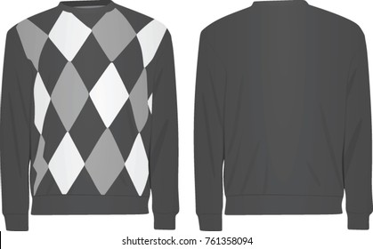 Grey sweater argyle pattern. vector illustration
