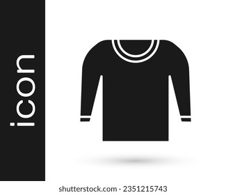 Grey Sweater icon isolated on white background. Pullover icon.  Vector Illustration