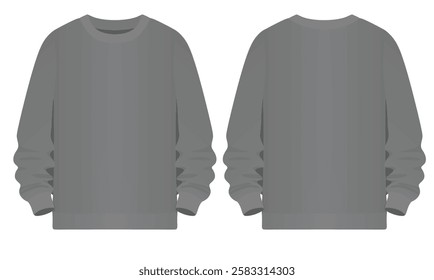 Grey  sweatshirt long sleeves. vector