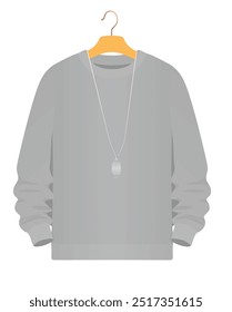 Sudadera gris en la percha. Vector