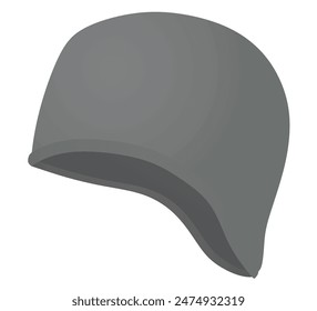 Gorra de baño gris. Ilustración vectorial
