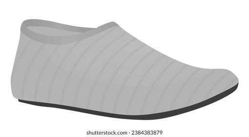 Grey swim sock. vector illustration