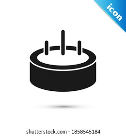 Grey Swimming pool with ladder icon isolated on white background.  Vector
