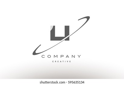 grey swoosh white alphabet company logo line design vector icon template li l i