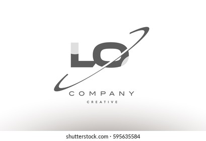 grey swoosh white alphabet company logo line design vector icon template lo l o
