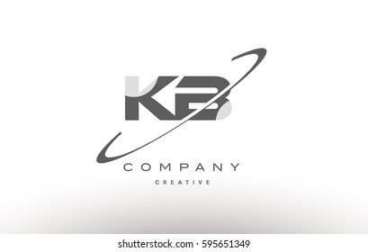 grey swoosh white alphabet company logo line design vector icon template kb k b