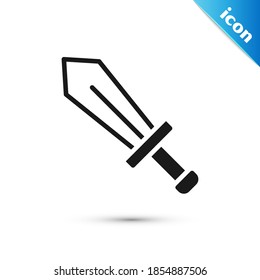 Grey Sword for game icon isolated on white background.  Vector