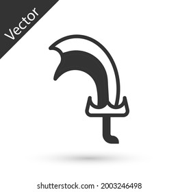 Graues Schwert für Spielsymbol einzeln auf weißem Hintergrund.  Vektorgrafik