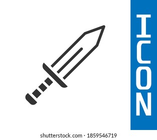 Grey Sword icon isolated on white background. Medieval weapon.  Vector