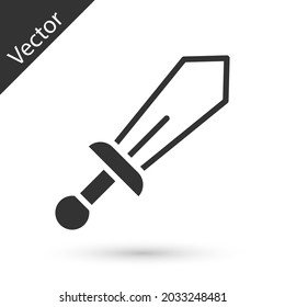 Grey Sword toy icon isolated on white background.  Vector