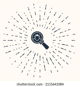 Grey System bug concept icon isolated on beige background. Code bug concept. Bug in the system. Bug searching. Abstract circle random dots. Vector
