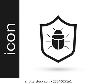 Grey System bug concept icon isolated on white background. Code bug concept. Bug in the system. Bug searching.  Vector