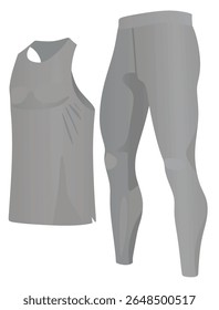 Grey t shirt and leggings. vector	