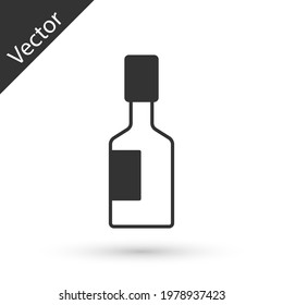 Grey Tabasco sauce icon isolated on white background. Chili cayenne spicy pepper sauce.  Vector