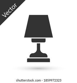 Grey Table lamp icon isolated on white background. Vector.