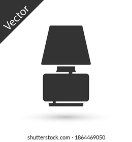 Grey Table lamp icon isolated on white background. Vector.