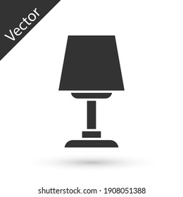 Grey Table lamp icon isolated on white background. Desk lamp. Vector.