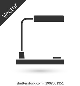 Grey Table lamp icon isolated on white background. Desk lamp. Vector.