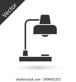 Grey Table lamp icon isolated on white background. Desk lamp. Vector.